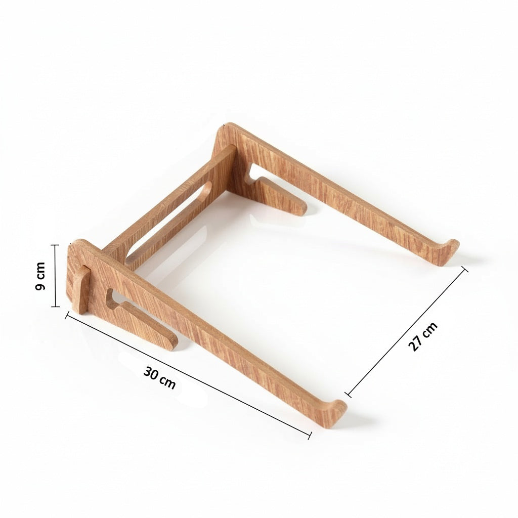Ergonomik Ahşap Laptop Standı Laptop Yükseltici Dekoratif ve Tüm Modellerle Uyumlu