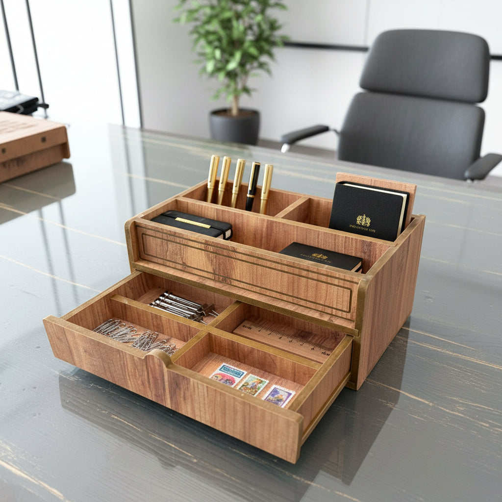 Çok Amaçlı Çekmeceli Ahşap Organizer Dekoratif Şık ve Premium Tasarım