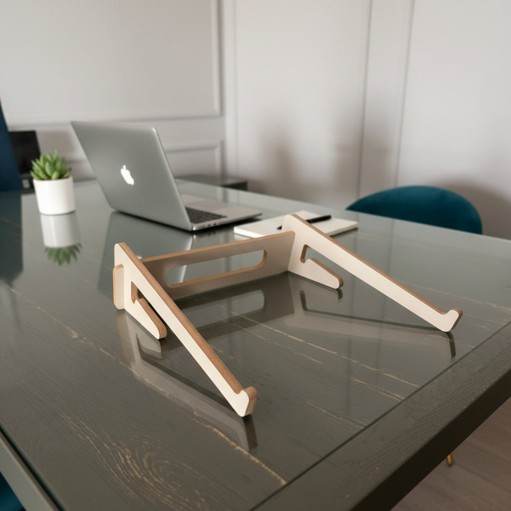 Ergonomik Ahşap Laptop Standı Laptop Yükseltici Dekoratif ve Tüm Modellerle Uyumlu