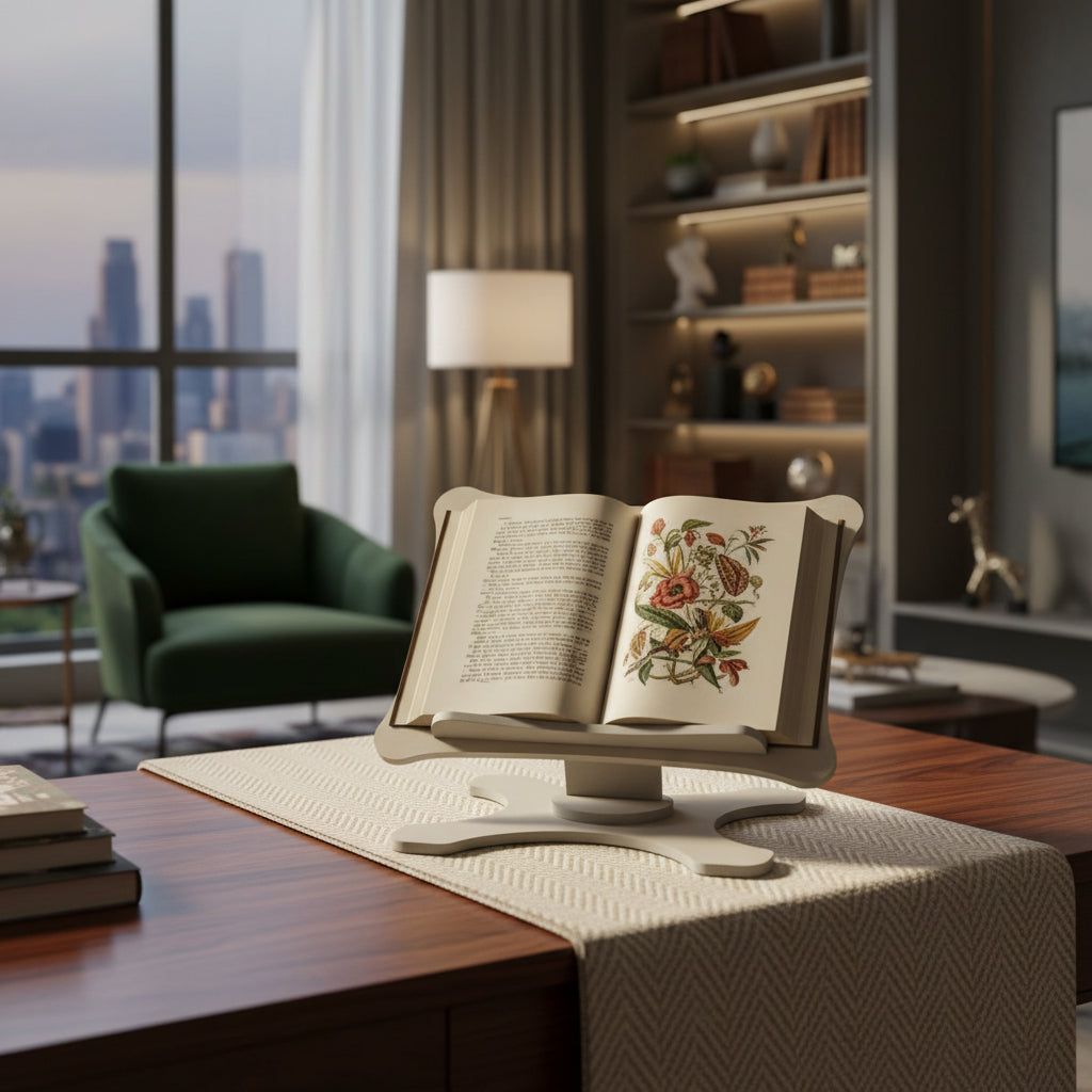 Ahşap Kitap Okuma Standı Yükseklik Ayarlanabilir Katlanabilir 360º Dönebilen Laptop Standı