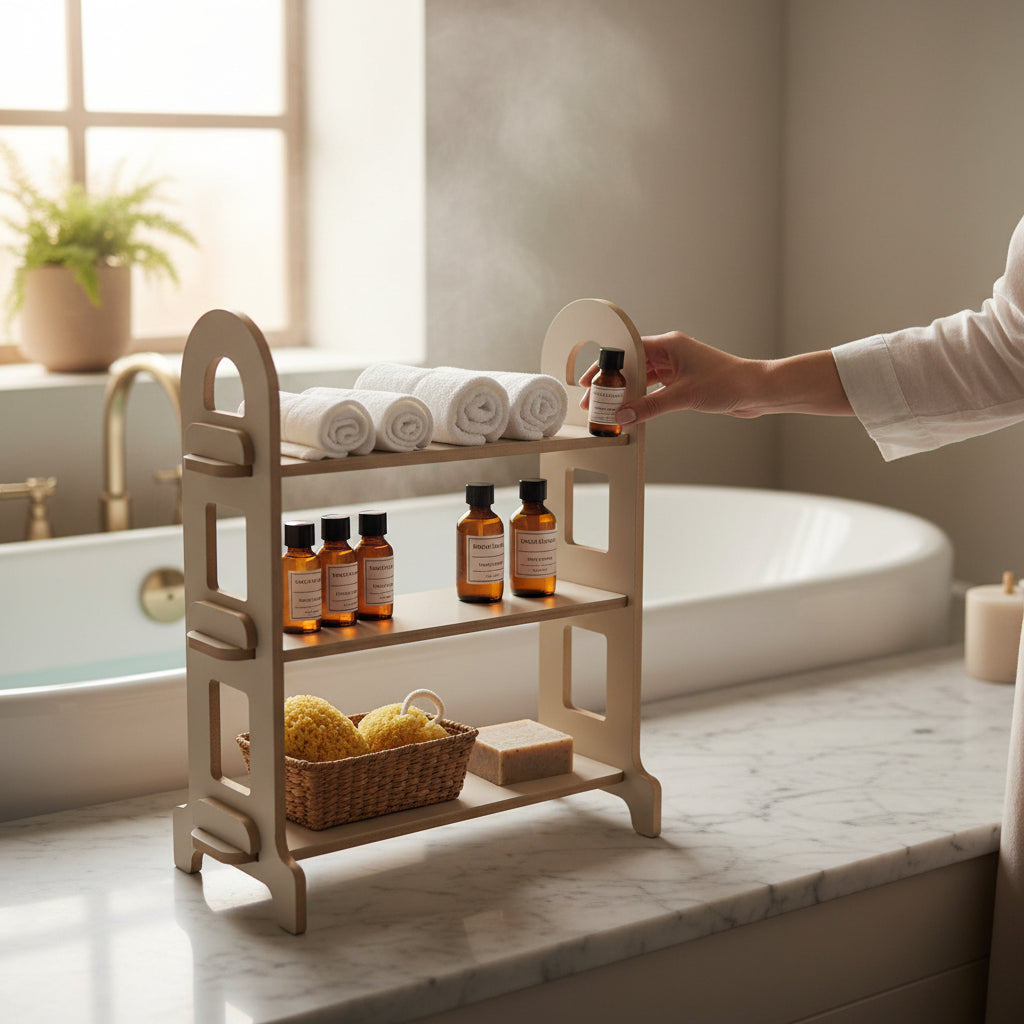 Ahşap Mutfak & Banyo Organizeri Çok Amaçlı Şık ve Modern Tasarım