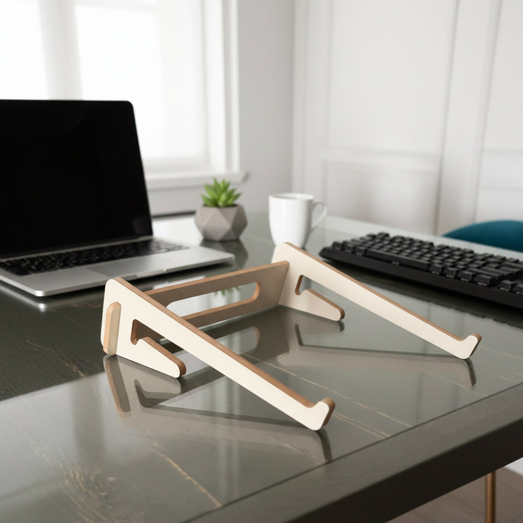 Ergonomik Ahşap Laptop Standı Laptop Yükseltici Dekoratif ve Tüm Modellerle Uyumlu
