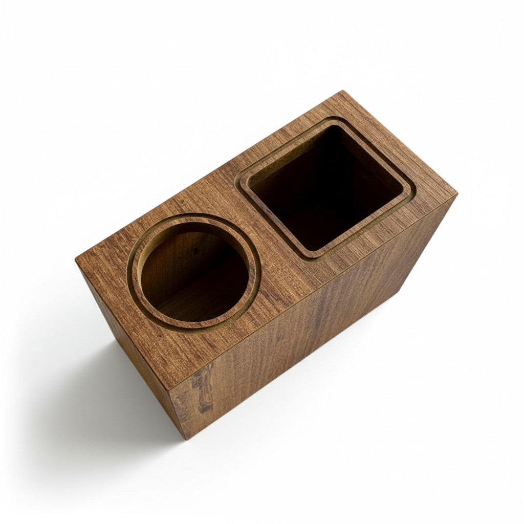 Ahşap Masaüstü Düzenleyici Organizer Çift Yuvalı Kalemlik